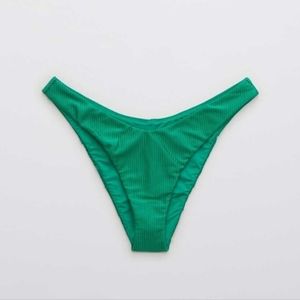 Aerie Shine Ribbed Cheekiest Bikini Bottoms